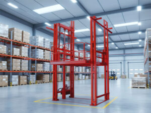 Double-track freight elevator