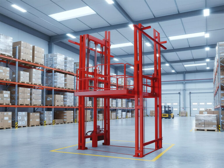 Double-track freight elevator