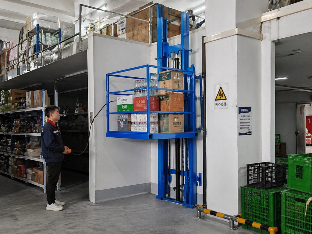 Goods lift for warehouse and factory 