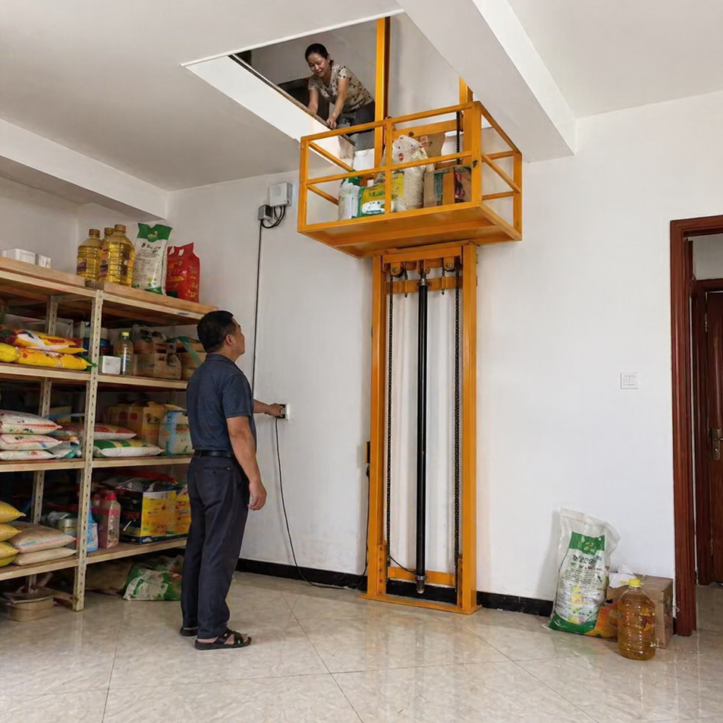 Small Vertical Lift For Indoor Maintenance 