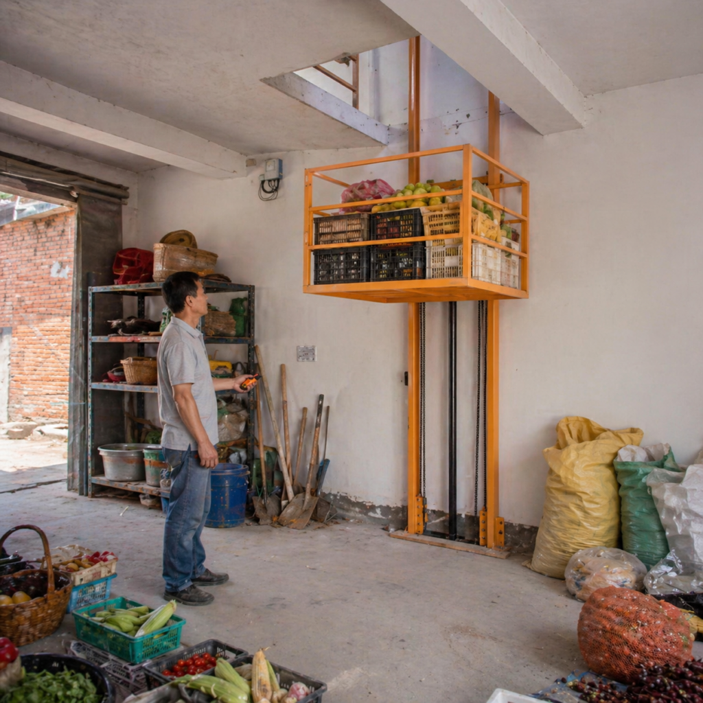 Small Vertical Lift For Indoor Maintenance 