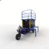 The electric tricycle lift can raise the vehicle to a height of six meters